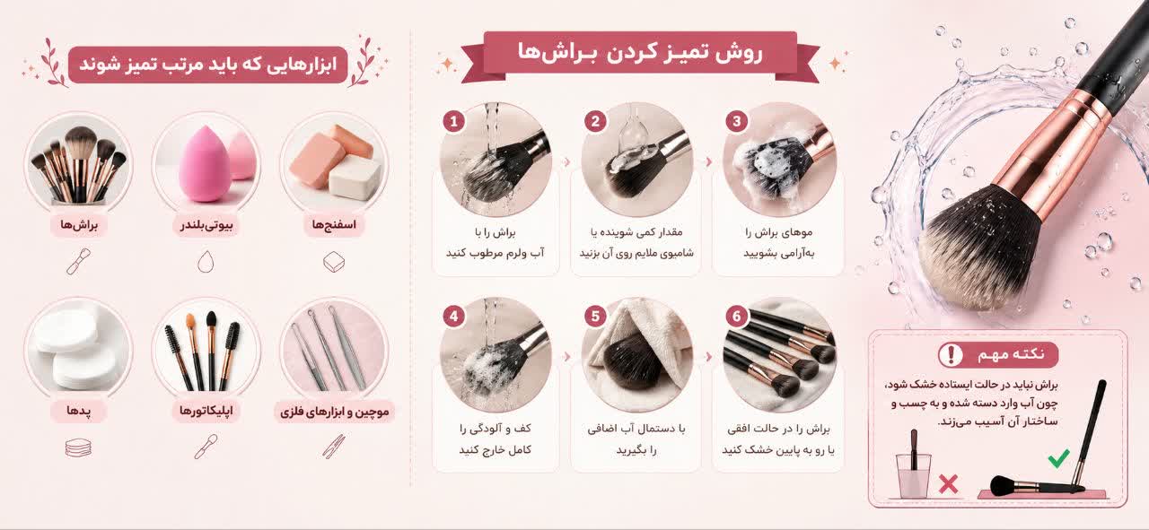 ابزارهایی که باید مرتب تمیز شوند